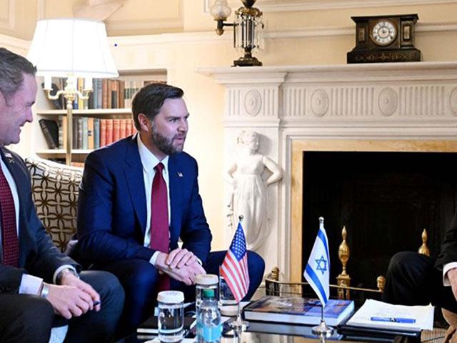 Prime Minister Benjamin Netanyahu, May 2, 2025, met with U.S. Vice President J.D. Vance and US National Security Advisor Mike Waltz. Photo Credit: Avi Ohayon, GPO.