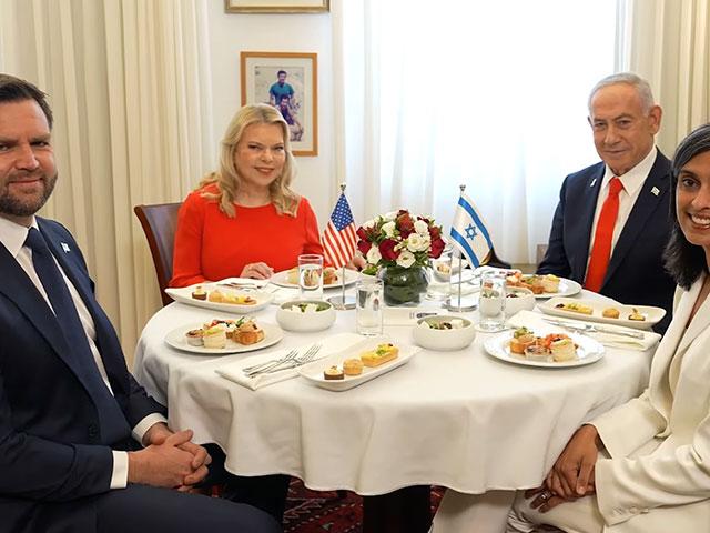 Prime Minister Benjamin Netanyahu and his wife Sara welcomed U.S. Vice President JD Vance and his wife Usha at the Prime Minister&#039;s Office in Jerusalem on October 22, 2025. Photo Credit: Omer Miron (GPO).