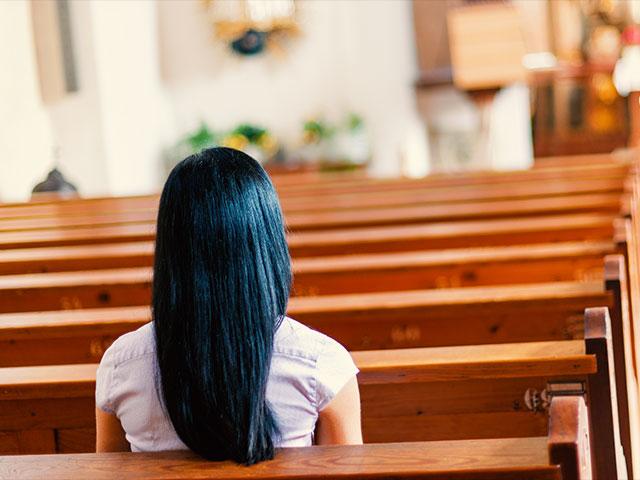 Woman in church