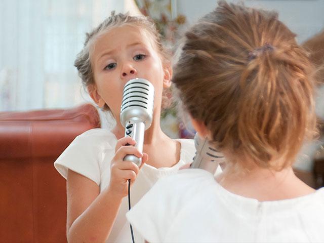 Young girl singing