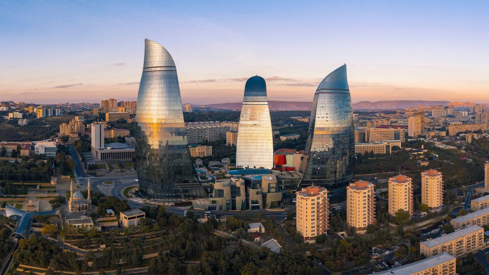 Skyline of Baku, capital of Azerbaijan. Photo credit, Unsplash, Lloyd Alozie.