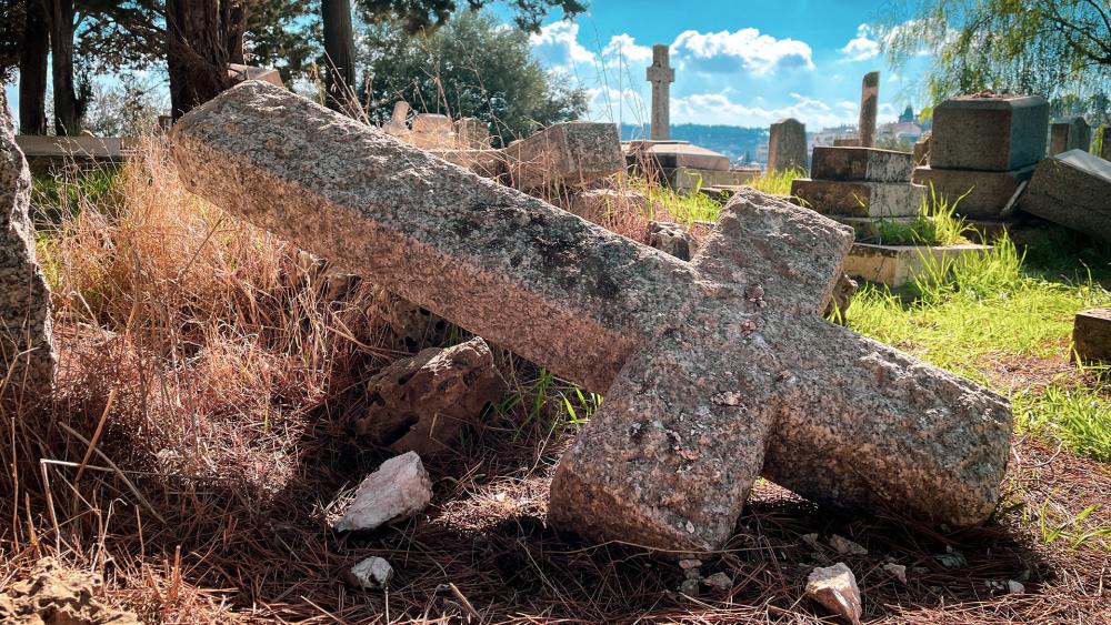 Christian graves desecrated at Mount Zion Cemetery in Jerusalem. Photo Credit: CBN News.