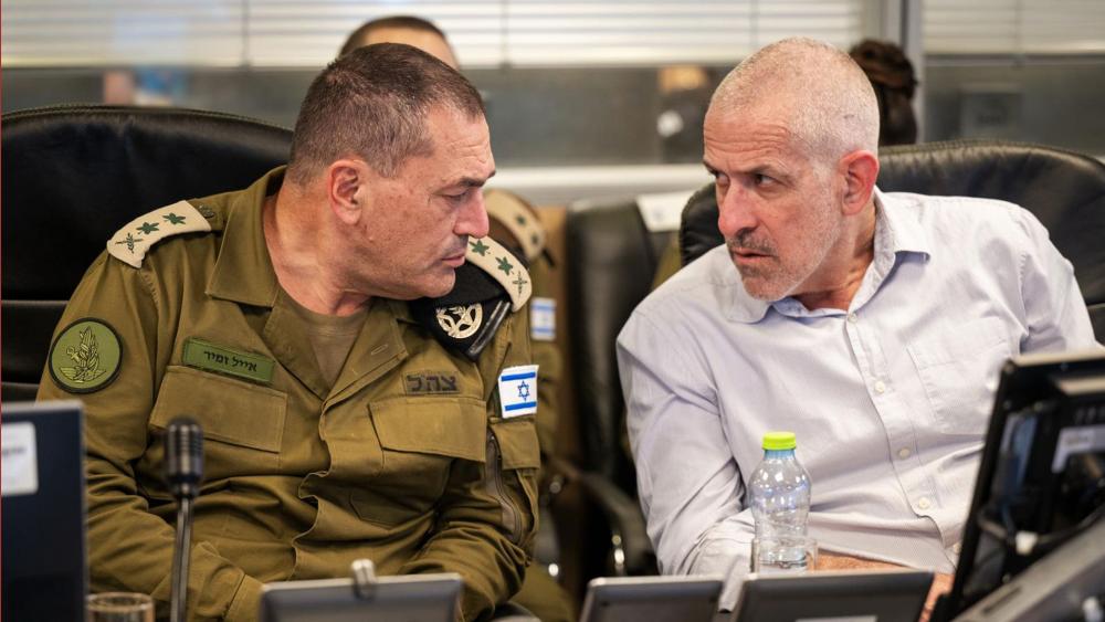 IDF Chief of Staff Lt. Gen. Eyal Zamir (left) with Shin Bet head Ronen Bar (right) at the IAF&#039;s underground command center at the military headquarters in Tel Aviv, March 18, 2025. Photo Credit: IDF. 