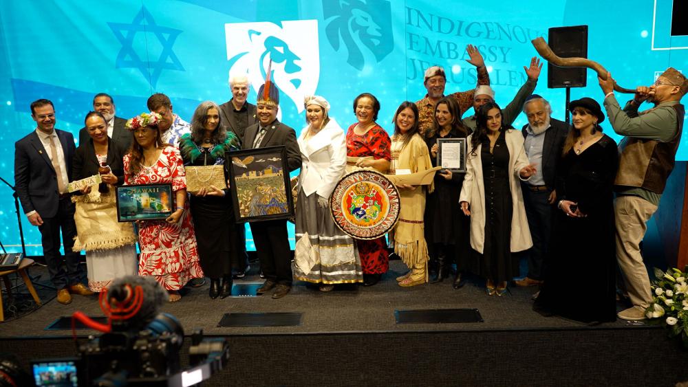 People from many nations announced the first-ever Indigenous Embassy at the Friends of Zion Museum in Jerusalem. Photo Credit: CBN News. 