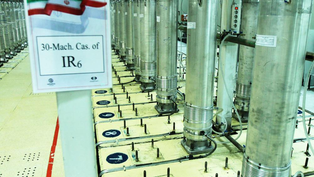 This file photo released Nov. 5, 2019, by the Atomic Energy Organization of Iran, shows centrifuge machines in the Natanz uranium enrichment facility. (Atomic Energy Organization of Iran via AP, File)