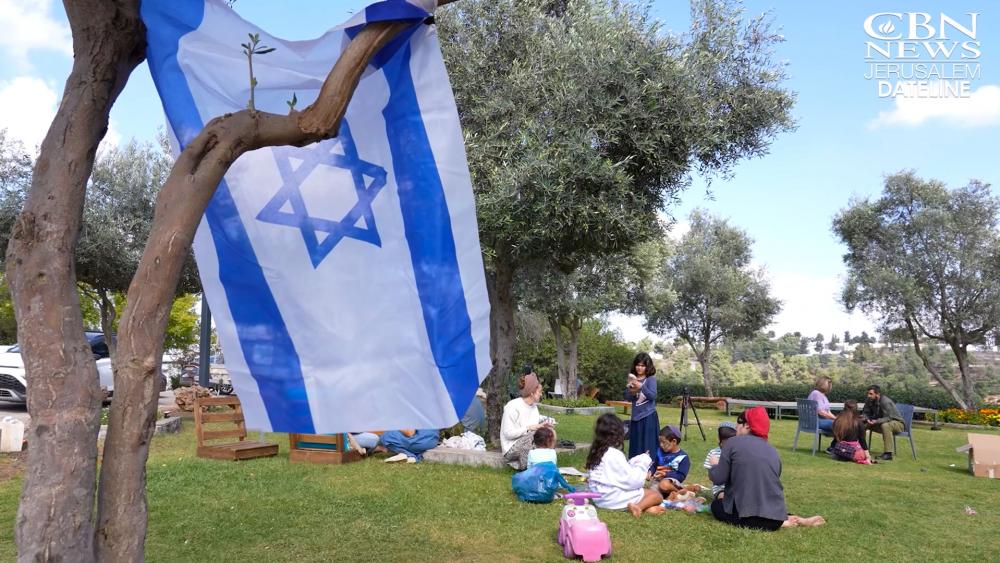 Israelis evacuees from Shlomit staying at Kfar Etzion, Photo Credit: CBN News.