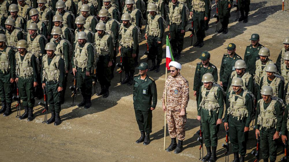 In this photo provided by Revolutionary Guard&#039;s ground force on Monday, Oct. 17, 2022, troops stand while attending a maneuver in northwestern Iran. (Iranian Revolutionary Guard&#039;s Ground Force via AP)