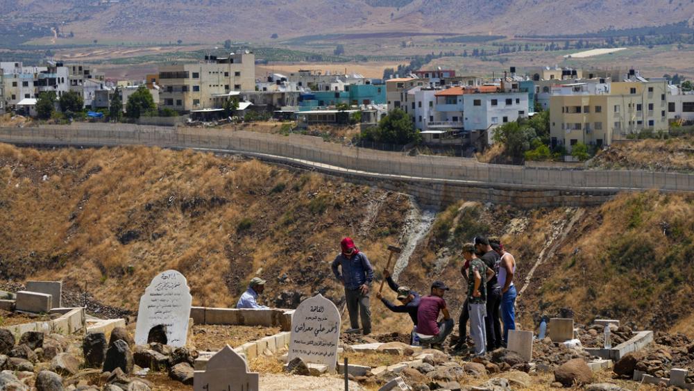 The village of Ghajar has been a point of contention between Israel and Lebanon for years, split in two by the border between Lebanon and Israel. July 11, 2023 .(AP Photo/Hassan Ammar)