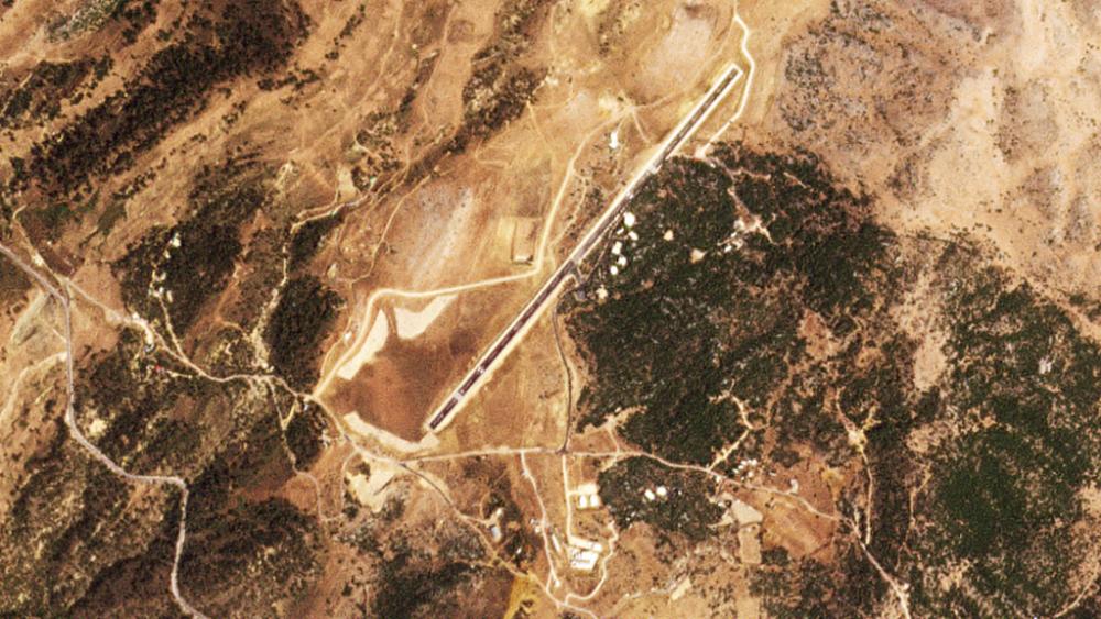 This satellite image from Planet Labs PBC shows an airfield in southern Lebanon that Israel alleges is an Iranian-built Hezbollah base on Saturday, Sept. 9, 2023. (Planet Labs PBC via AP)