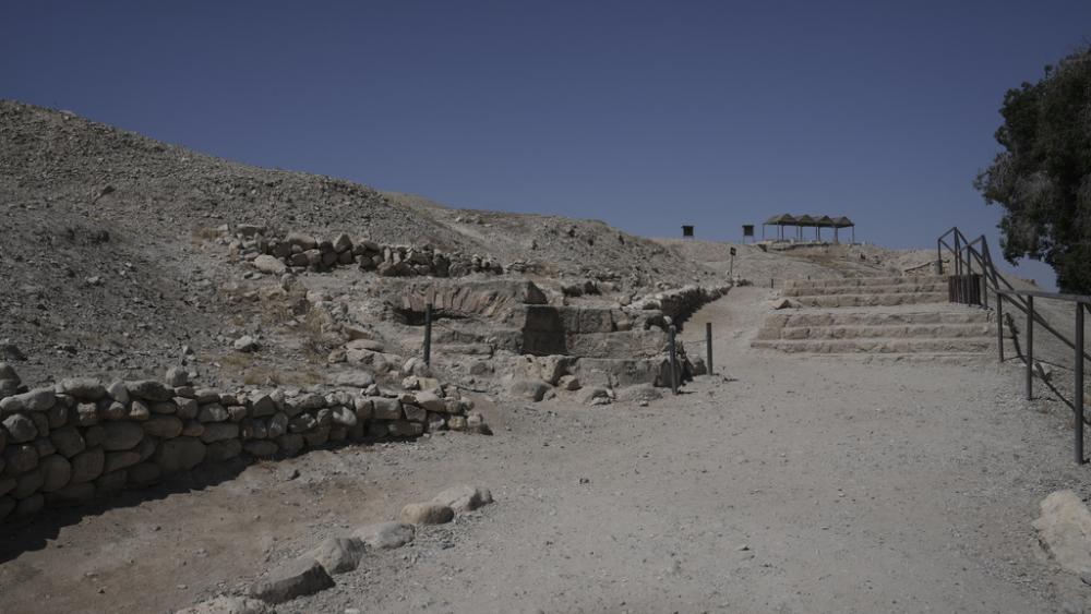 Tell es-Sultan archaeological site near Jericho, West Bank; site is seen Sunday, Sept. 17, 2023. (AP Photo/Mahmoud Illean)