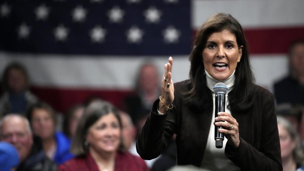 Republican presidential candidate former U.N. Ambassador Nikki Haley speaks at a town hall campaign event, Tuesday, Dec. 12, 2023, in Manchester, N.H. (AP Photo/Robert F. Bukaty)