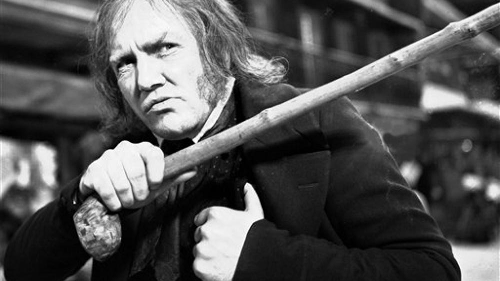 This Jan. 15, 1970 photo shows British actor Albert Finney playing the title role in the film &quot;Scrooge&quot;. The film is a musical based on the Charles Dickens book &quot;A Christmas Carol&quot;. (AP Photo/Bob Dear, FILE)