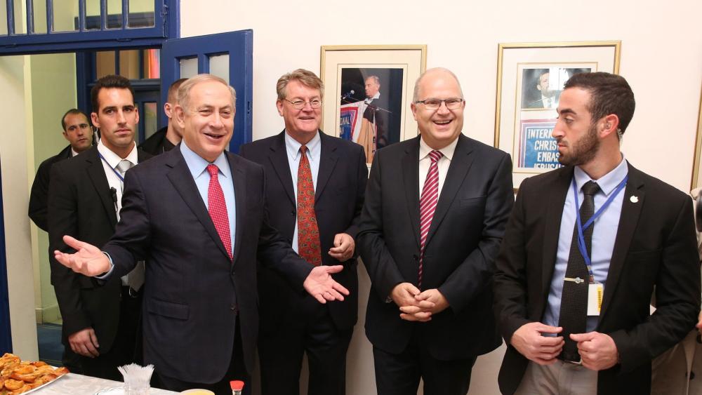 Prime Minister Benjamin Netanyahu at the ICEJ, CBN News image, Jonathan Goff Prime Minister Benjamin Netanyahu at the ICEJ, CBN News image, Jonathan Goff
