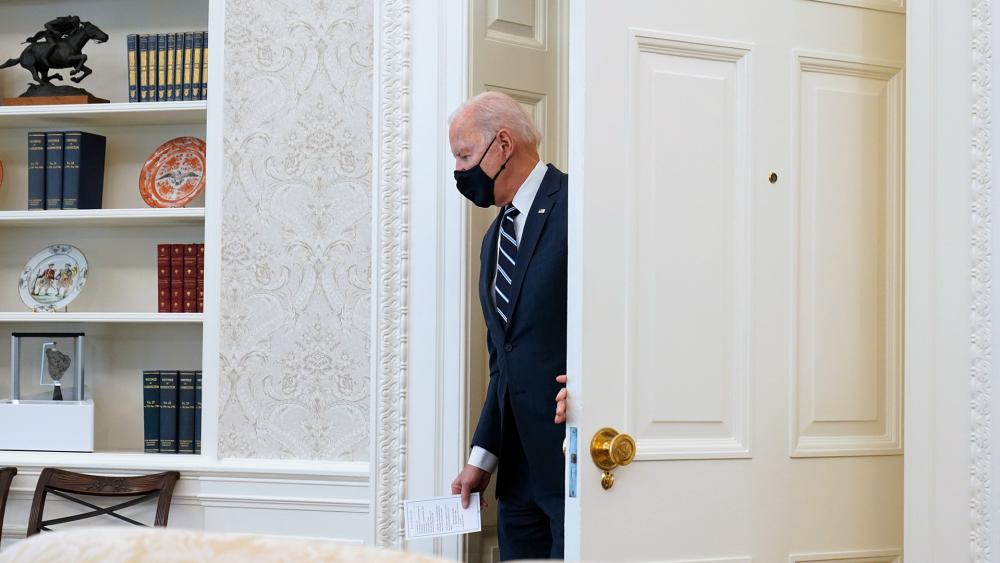 President Joe Biden in the Oval Office of the White House (AP Photo/Andrew Harnik)