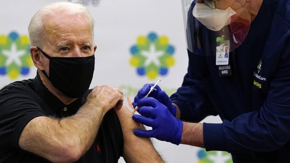 Biden receives his second dose of the coronavirus vaccine (AP Photo/Susan Walsh)