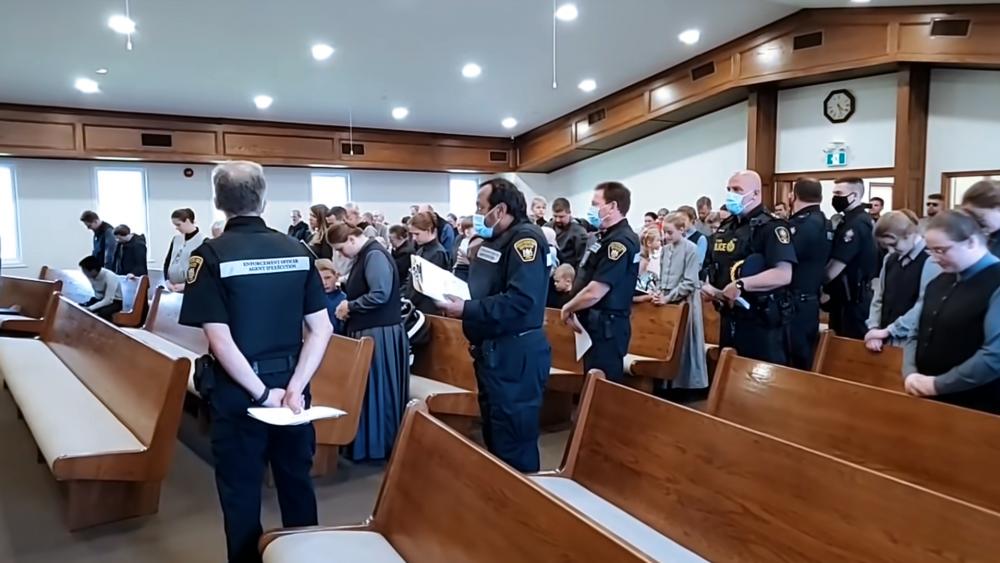 Canadian police close down The Church of God in Aylmer (Image: YouTube screenshot)