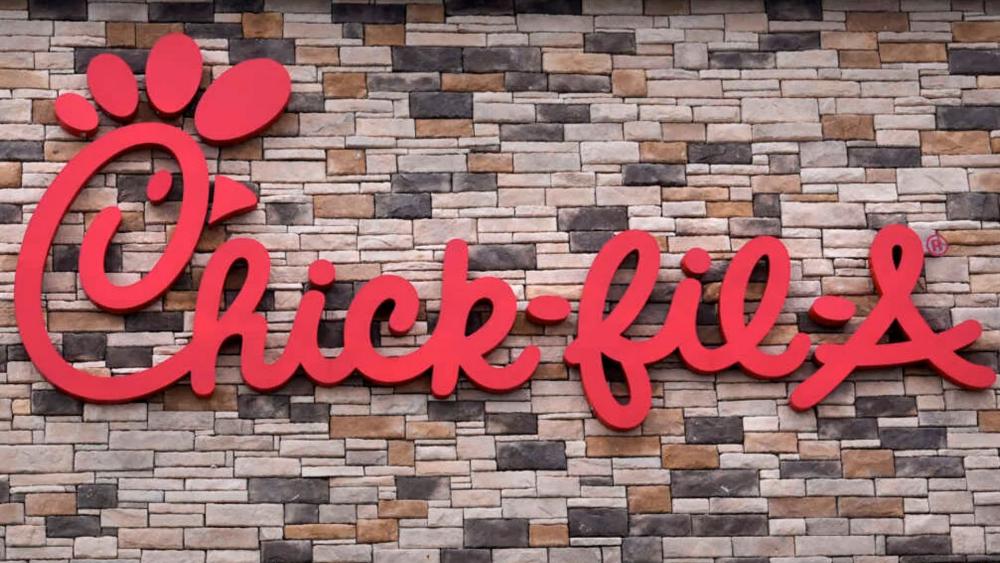 The Chick-fil-A logo is displayed on a store, Wednesday, May 29, 2024, in Salem, N.H. (AP Photo/Charles Krupa, Pool)