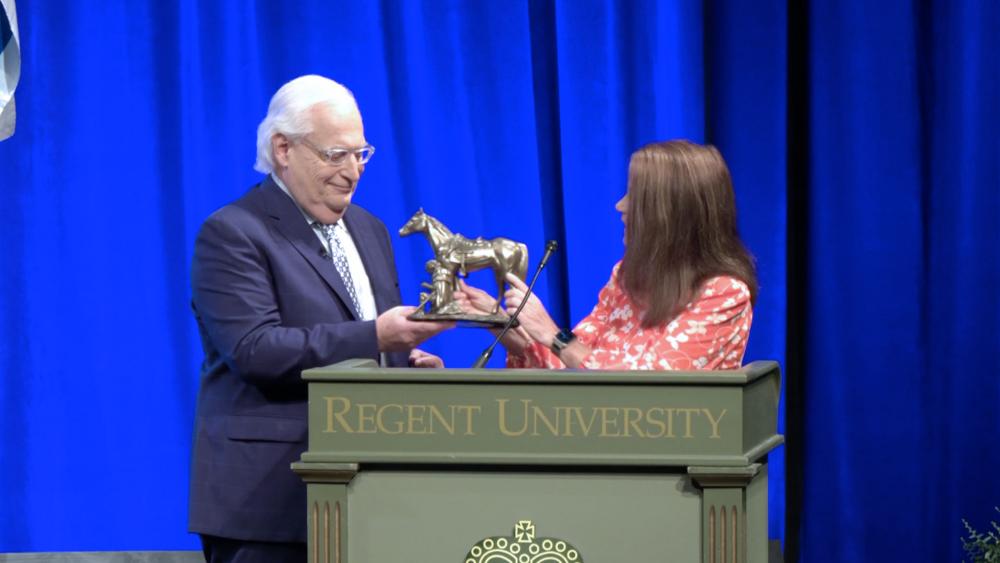 Regent University has officially launched its new Institute for Israel Studies by honoring former U.S. Ambassador to Israel David Friedman with its Defender of Israel Award. 