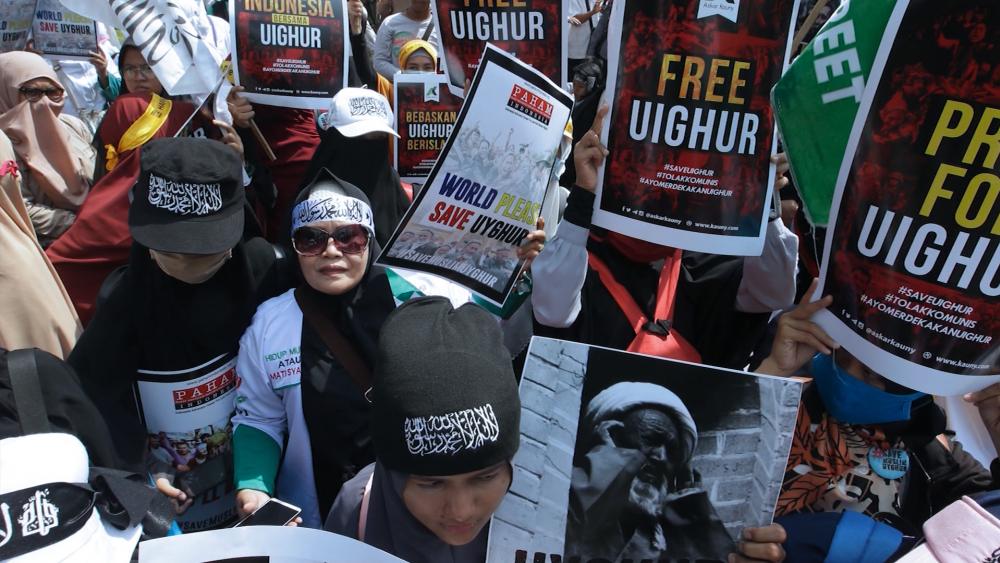 Protesting treatment of Uyghurs in China