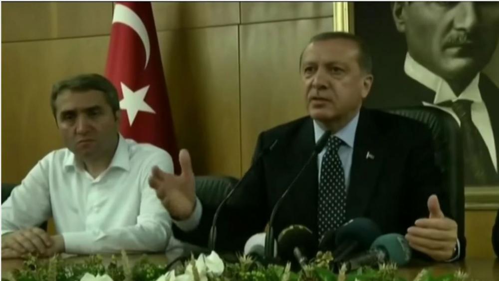 Turkish President Erdogan speaks to reporters, screen capture