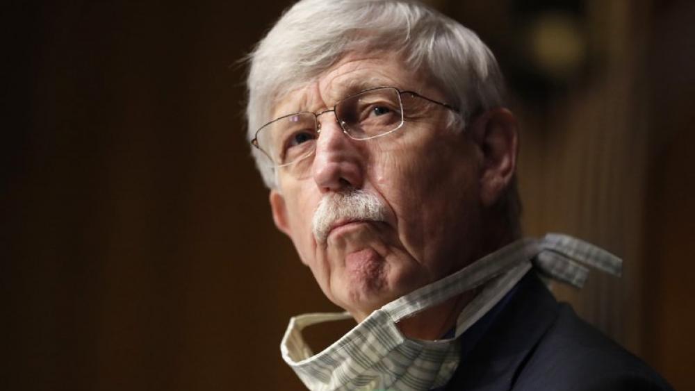 In this May 7, 2020 file photo, Dr. Francis Collins attends a hearing on new coronavirus tests on Capitol Hill in Washington (AP Photo/Andrew Harnik, Pool)