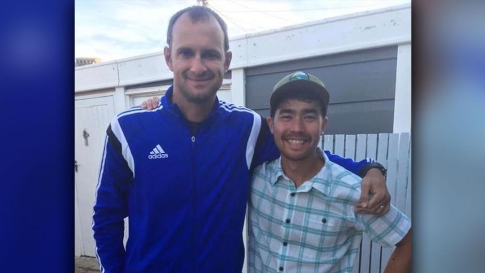 In this October 2018 photo, American John Allen Chau, right, stands for a photograph with Founder of Ubuntu Football Academy Casey Prince, 39, in Cape Town, South Africa, days before he left for in a remote Indian island where he was killed.