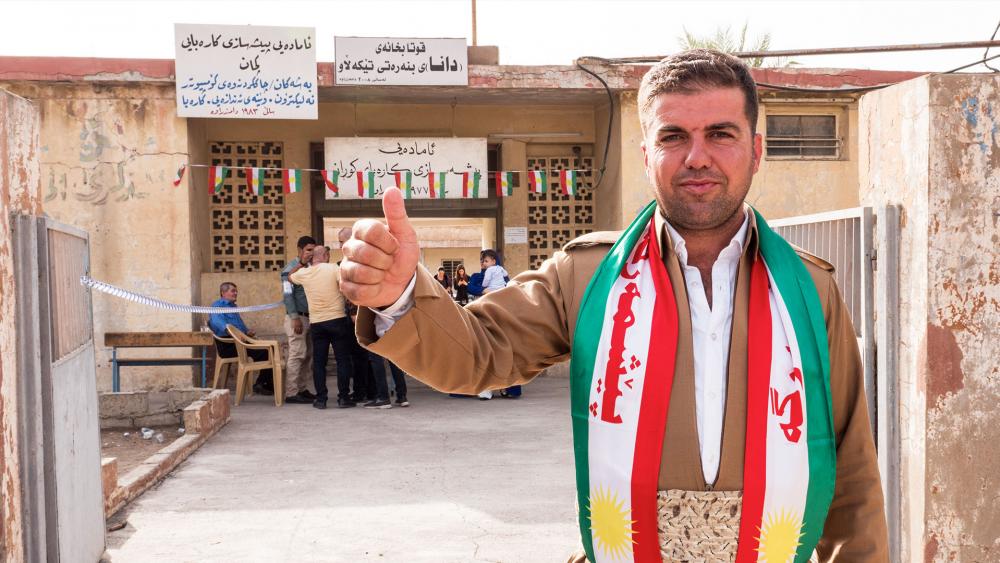 Hopeful Kurdish Man Votes for Independence, Photo, CBN News, Jonathan Goff