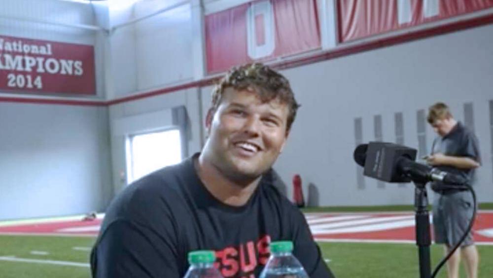 Ohio State offensive lineman Luke Montgomery (TheColumbusDispatch/YouTube screenshot)