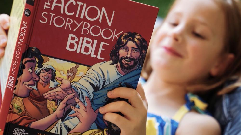 Girl Reading Action Storybook Bible