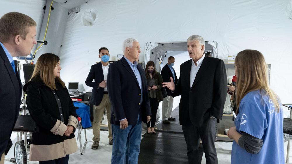 Former Vice President Mike Pence Tours Samaritan&#039;s Purse Facilities with Franklin Graham (Photo courtesy: Samaritan&#039;s Purse)