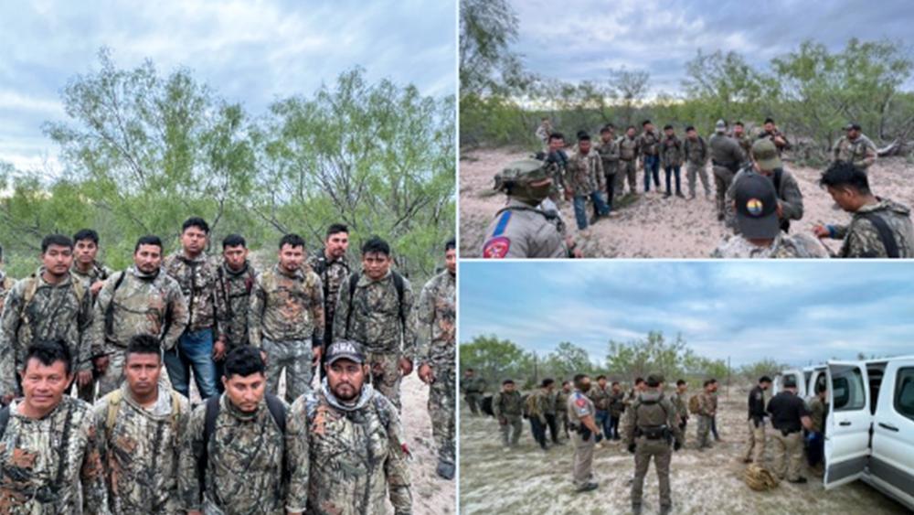 The @TxDPS Brush Team located &amp; arrested 14 illegal immigrants dressed in camouflage for criminal trespass on a private ranch in Kinney County. (Photo Credit: Texas Department of Public Safety)