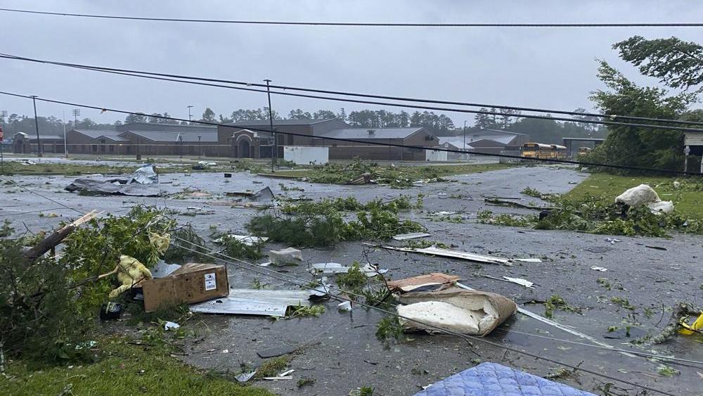 Tropical Storm Claudette demolished or badly damaged at least 50 homes in the small town just north of the Florida border. (Alicia Jossey via AP)