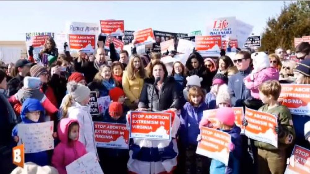 The Virginia Rally Against Abortion Extremism was held Saturday in Lorton, Virginia. (Screenshot courtesy: Breitbart)