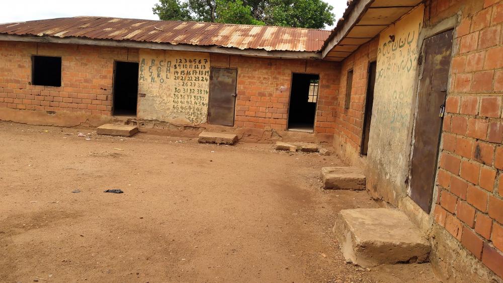 FILE - This Tuesday, June 1, 2021, file photo, shows the classrooms of the Salihu Tanko Islamic School where students were abducted in Tegina, Nigeria. (AP Photo/Mustapha Gimba, File)