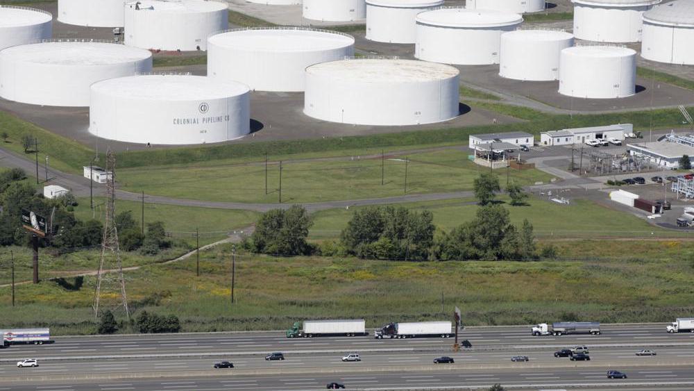 Oil storage tanks owned by the Colonial Pipeline Company in Linden, N.J. (AP Photo/Mark Lennihan, File)