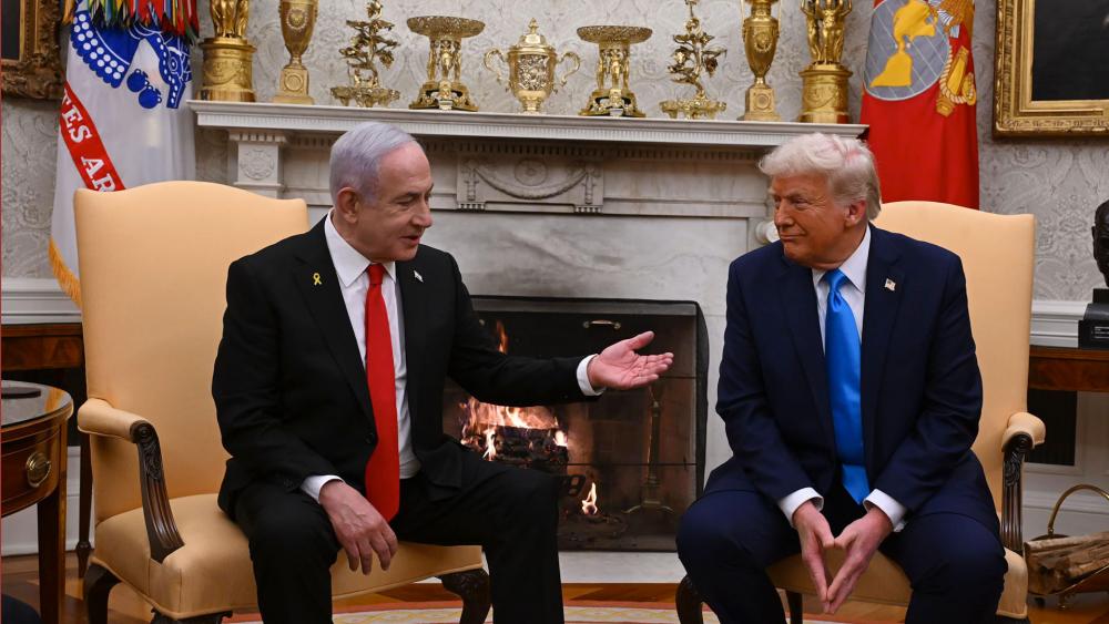 Israeli Prime Minister Benjamin Netanyahu meets with U.S. President Donald Trump in the Oval Office at the White House, Tuesday, February 4, 2025. Photo Credit: Avi Ohayon, GPO. 