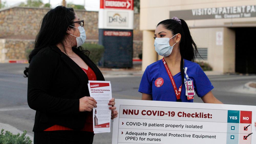 Nurses at the Las Palmas Del Sol Medical Center in El Paso, Texas. (AP Photo/Cedar Attanasio)