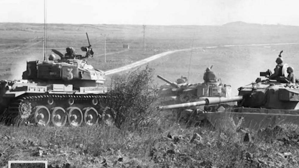 Israeli tanks during the 1973 Yom Kippur War