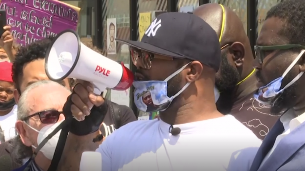 AP Video Screenshot. Terrence Floyd condemns violent riots, asks for peaceful protests