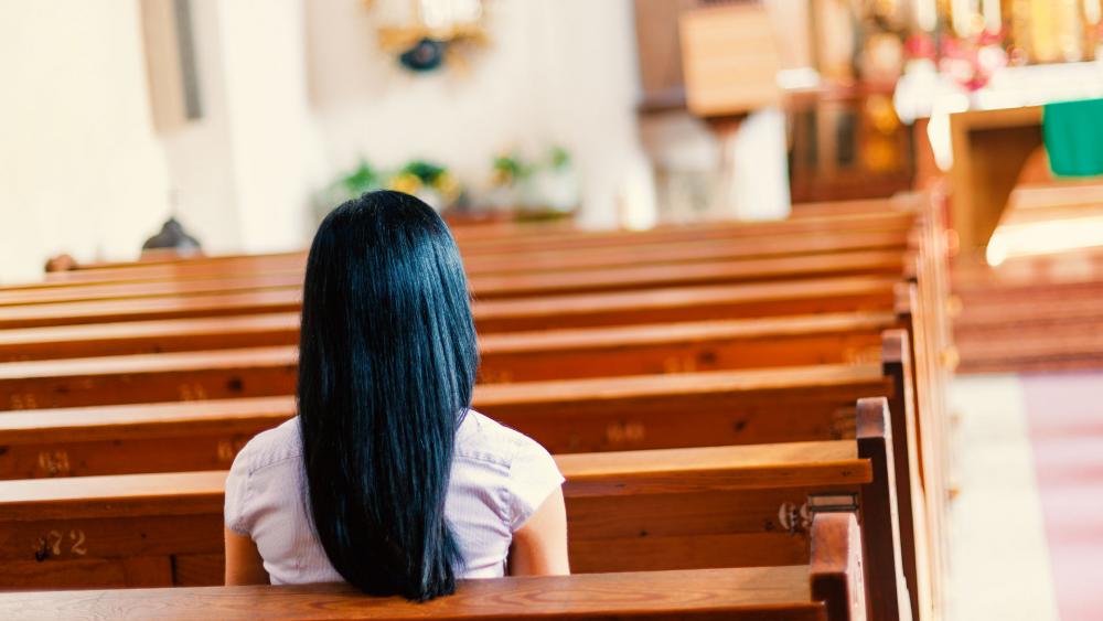 Woman in church 